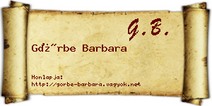 Görbe Barbara névjegykártya