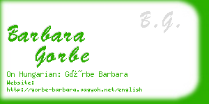 barbara gorbe business card